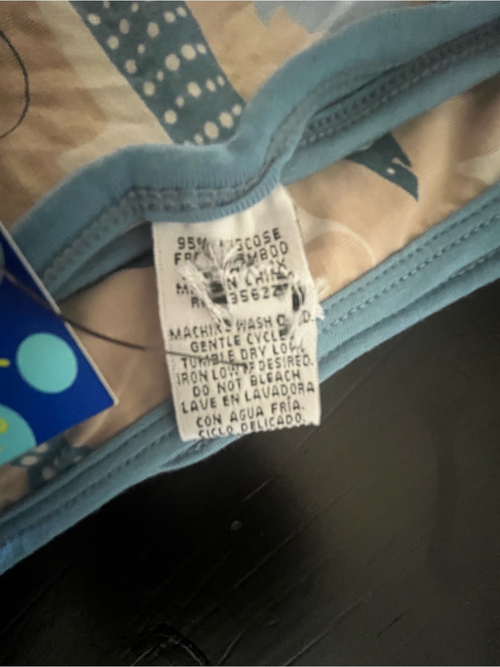 Kickee Pants Shark Print Cotton Blanket - Blue & Cream - Picture 4 of 6